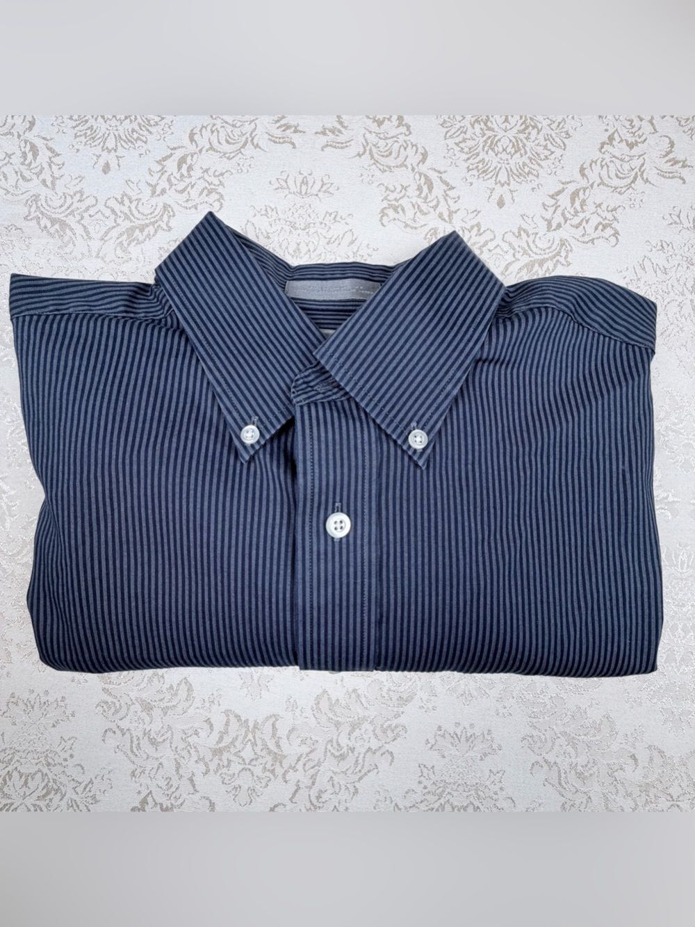 Daniel Cremieux Cotton and Silk Blend Striped Shirt, Large